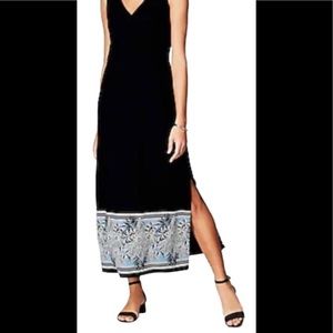 NWT J. Jill Black Blue and White Havana Casual Maxi Dress (Size XS) BRAND NEW!